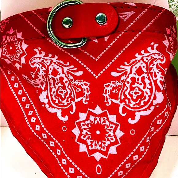 Other - NWT/Luxury Red/White bandanna collar for any sized dog or breed